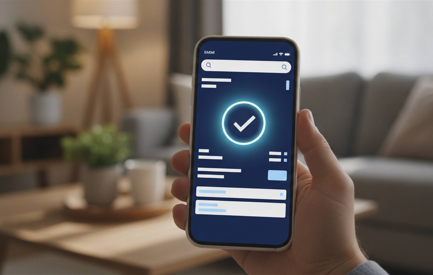 Branded payment confirmation email on a customer phone